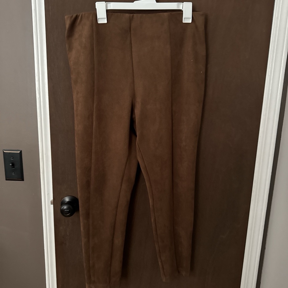Loft Brown Suede-Look Pants